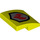 LEGO Vibrant Yellow Sklon 2 x 2 Zakřivený s oheň Badge logo (15068 / 84783)