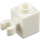 LEGO White Kostka 1 x 1 s Vertikální Klip (Otevřený klip „O“, dutý kolík) (60475 / 65460)