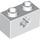 LEGO White Kostka 1 x 2 s osa otvorem (&#039;+&#039; Otevírací a spodní trubice) (31493 / 32064)