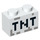 LEGO White Kostka 1 x 2 s Minecraft &#039;TNT&#039; se spodní trubkou (3004 / 19180)