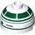 LEGO White Kostka 2 x 2 Kulatá s Dome Horní s Dark Green Astromech R2-X2 (dutý čep, držák nápravy) (16707 / 30367)