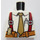 LEGO White Minifig Torzo bez paží s Suspenders, Tie, Nástroj Pás a Pen v Pocket bez zbraní (973)