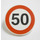 LEGO Bílá Roadsign Clip-na 2 x 2 Kolo s &#039;50&#039; Speed Limit (30261 / 83388)