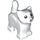 LEGO White Standing Kočka s Krátký ocasní plocha Nahoru s Black Nose (84786 / 100552)