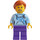 LEGO Žena v Bright Světlo Modrá Sweatshirt Minifigurka