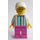 LEGO Woman v Dark Turquoise Striped Shirt Minifigurka