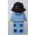 LEGO Woman s Black Vlasy a Bright Light Modrá Hoodie Minifigurka