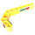LEGO Yellow nosník 3 x 3.8 x 7 Ohnutý 45 Dvojitý s Octan logo a Keypad (Levá) Samolepka (32009)