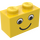 LEGO Žlutá Kostka 1 x 2 s Smiling Tvář bez pih (3004 / 83201)