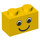 LEGO Žlutá Kostka 1 x 2 s Smiling Tvář bez pih (3004 / 83201)