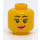 LEGO Žlutá Oboustranné ženský Hlava s Černá Eyebrows, Růžová Lips / Sluneční brýle (Zapuštěný pevný cvoček) (3626 / 20068)