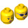 LEGO Yellow Dual Sided Female Hlava s Black Eyebrows, Pink Lips / Sunglasses (Zapuštěný masivní čep) (3626 / 20068)