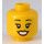 LEGO Žlutá Dual-Sided ženský Hlava s Open Smile s Zuby / Laughing s zavřený Oči (Zapuštěný pevný cvoček) (3626 / 56785)