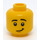 LEGO Žlutá Dual-Sided Muž Hlava s Scared Tvář / Lopsided Smile (Zapuštěný pevný cvoček) (3626 / 32729)