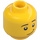 LEGO Žlutá Dual-Sided Muž Hlava s Scared Tvář / Lopsided Smile (Zapuštěný pevný cvoček) (3626 / 32729)