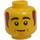 LEGO Žlutá Hasič Bob Minifigurka Hlava (Zapuštěný pevný cvoček) (3626 / 74156)