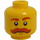 LEGO Žlutá Hlava s Hnědá Eyebrows a Handlebar Knír (Zapuštěný pevný cvoček) (3626 / 27041)