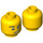 LEGO Yellow Hlava s Raised Eyebrow a Crooked Smile (Zapuštěný masivní čep) (3626 / 12813)