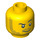 LEGO Žlutá Hlava s Strniště a Arched Eyebrow (Zapuštěný pevný cvoček) (13516 / 74681)