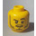 LEGO Žlutá Hlava s Strniště a Arched Eyebrow (Zapuštěný pevný cvoček) (13516 / 74681)