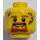 LEGO Žlutá Muž Hlava s Vousy, Dirt Stains a Open Smile (Zapuštěný pevný cvoček) (3626 / 24405)