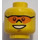 LEGO Žlutá Minifigurka Hlava s Smile a oranžová Ochranné brýle (Zapuštěný pevný cvoček) (13636 / 99810)