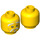 LEGO Yellow Sensei Wu s Dlouho Robe Minifigure Hlava (Zapuštěný masivní čep) (3626 / 34979)