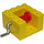 LEGO Yellow String Reel Winch 4 x 4 x 2 s Red Drum a Metal Rukojeť